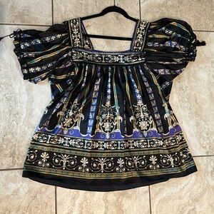Lane Bryant Plus Size 22/24 UNIQUE Blouse Adjustable sleeves Shimmer Boutique